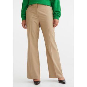 h&m beige flared dress pants size 10 12 [tan wide leg trousers]